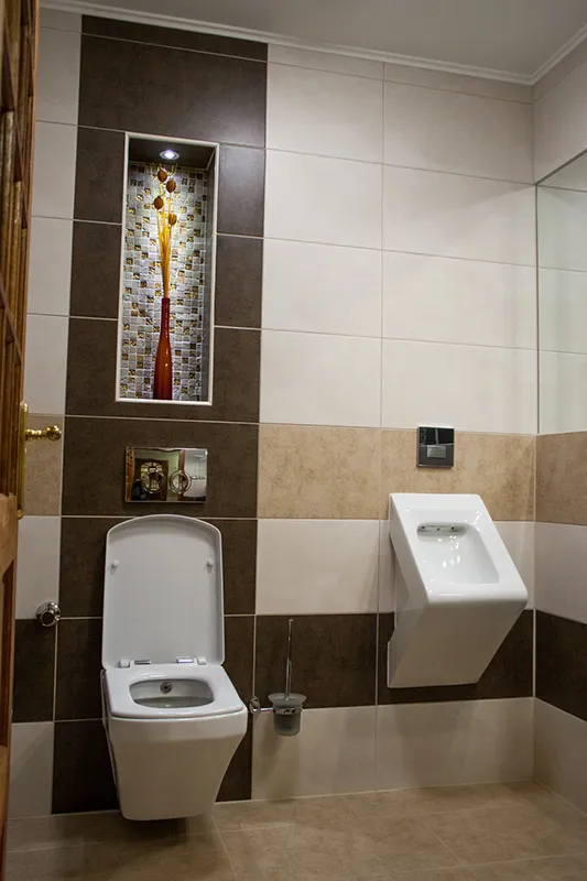 Toilet and urinal - Plumbing installation in the toilet